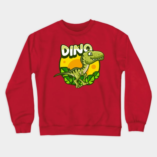 Cute Green Dino Crewneck Sweatshirt by Harrisaputra